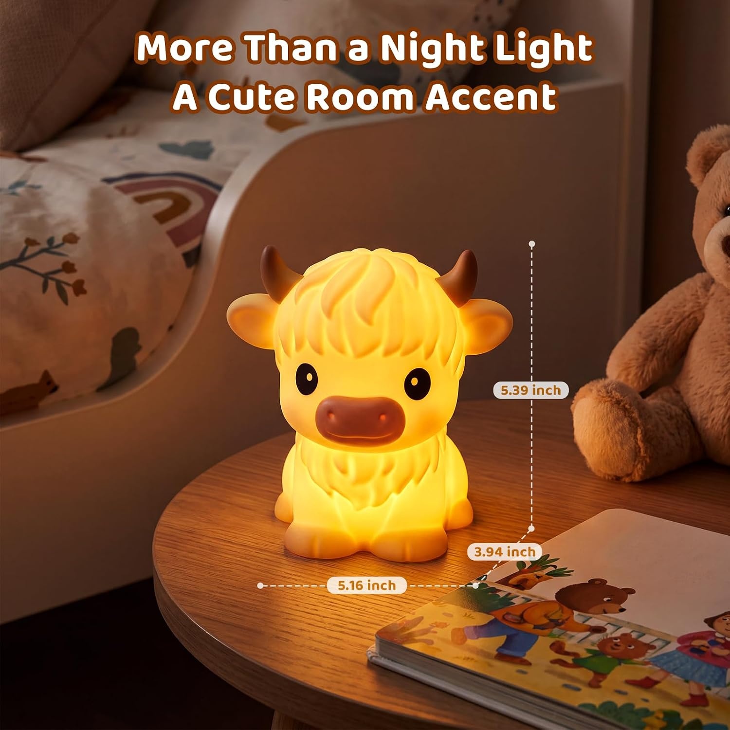 image:imageMewaii Huggwaii Squishy Dinosaur Night Light for Kids BPAFreeBrown