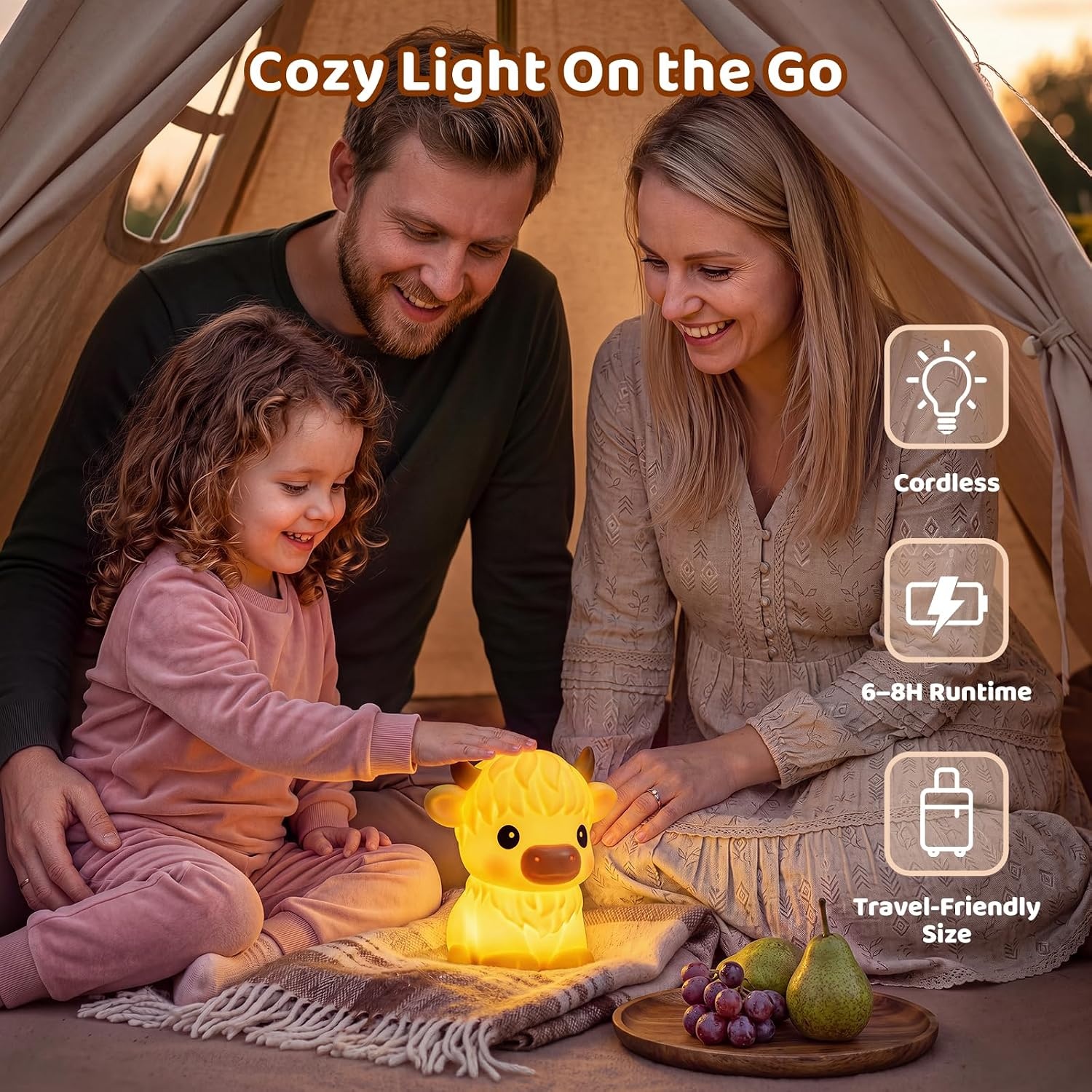 image:imageMewaii Huggwaii Squishy Dinosaur Night Light for Kids BPAFreeBrown