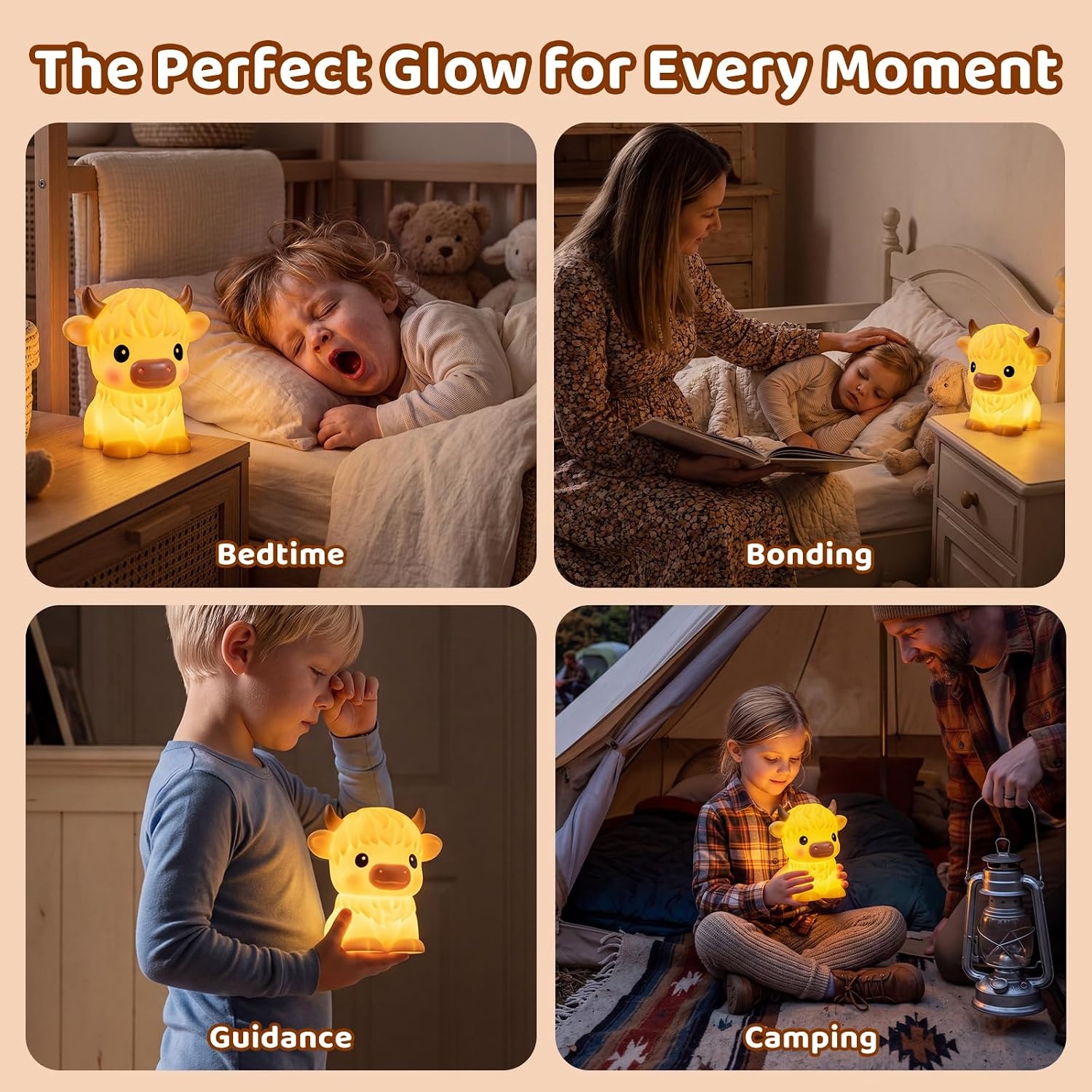 image:imageMewaii Huggwaii Squishy Dinosaur Night Light for Kids BPAFreeBrown