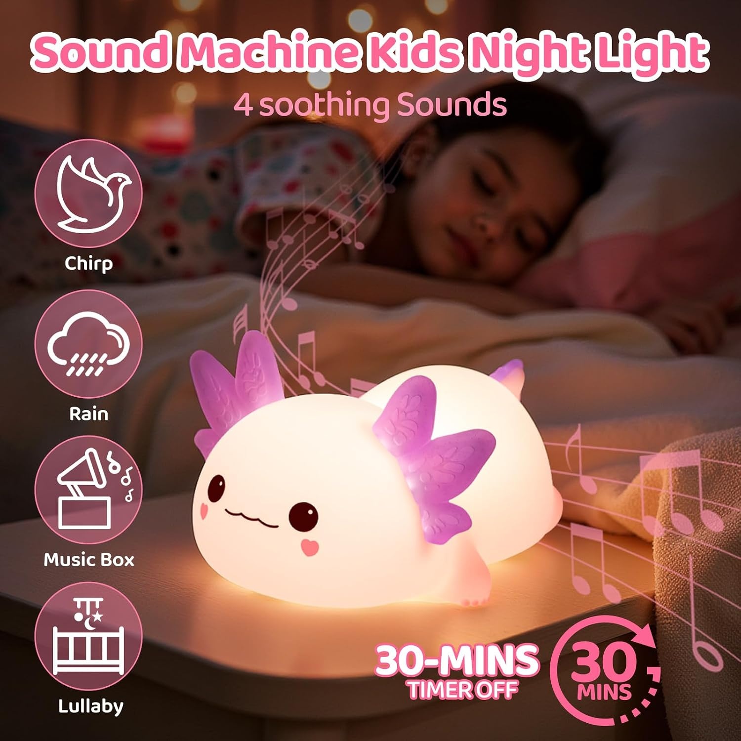 image:imageMewaii Huggwaii Squishy Dinosaur Night Light for Kids BPAFreePink