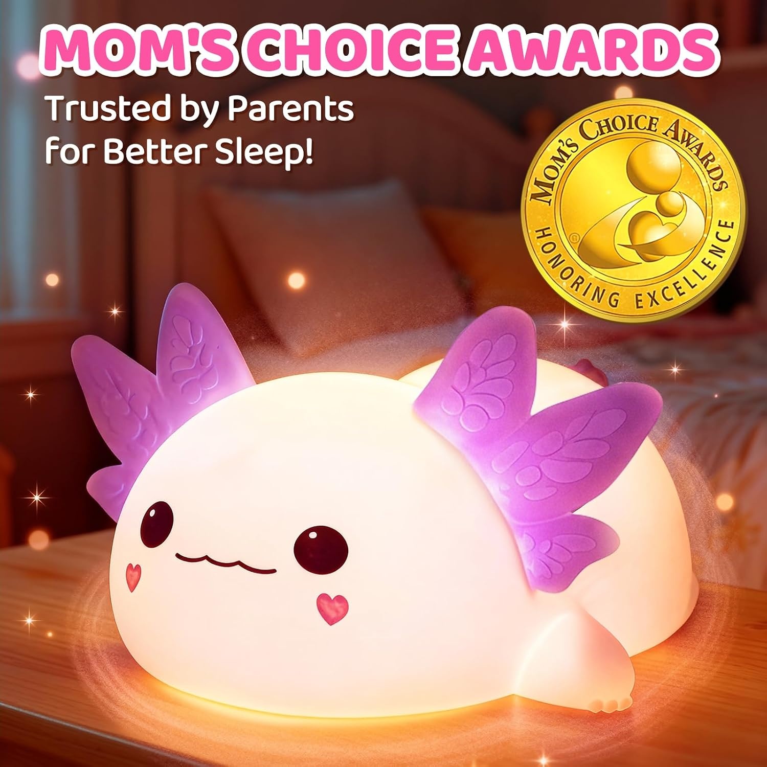 image:imageMewaii Huggwaii Squishy Dinosaur Night Light for Kids BPAFreePink