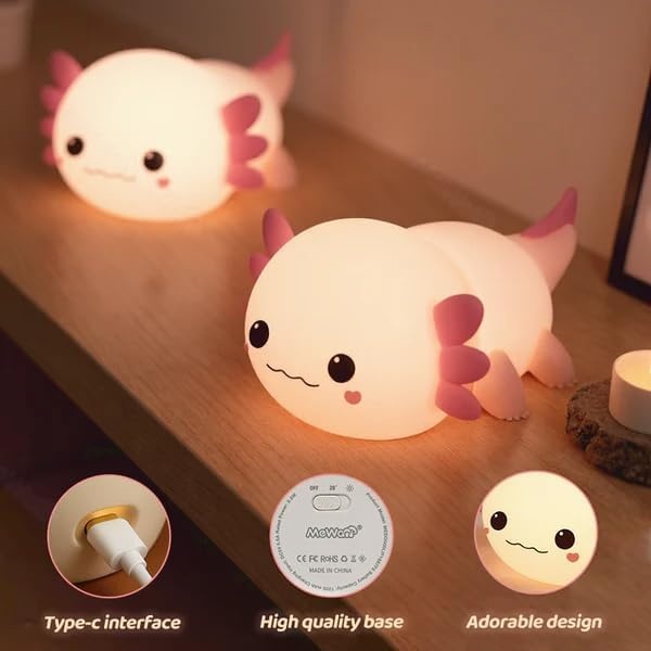 image:imageMewaii Huggwaii Squishy Dinosaur Night Light for Kids BPAFreePink1