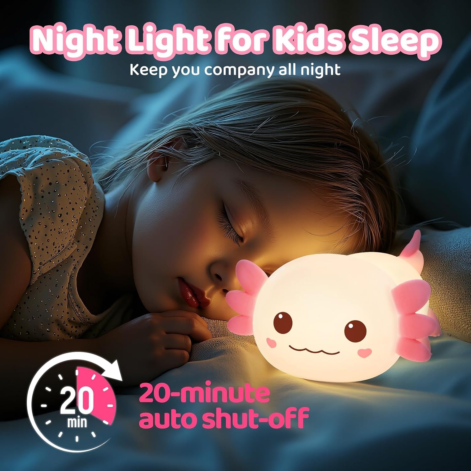 image:imageMewaii Huggwaii Squishy Dinosaur Night Light for Kids BPAFreePink1