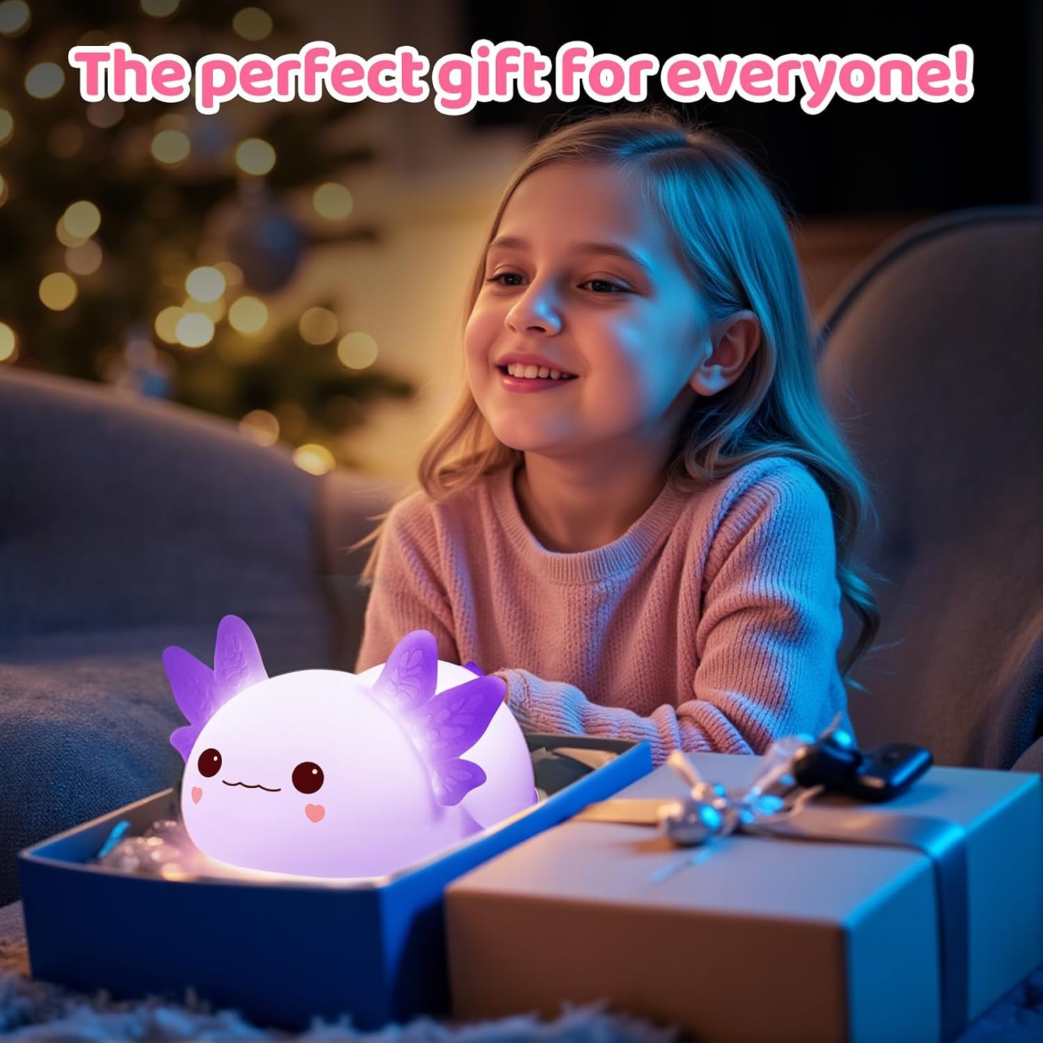 image:imageMewaii Huggwaii Squishy Dinosaur Night Light for Kids BPAFreePurple