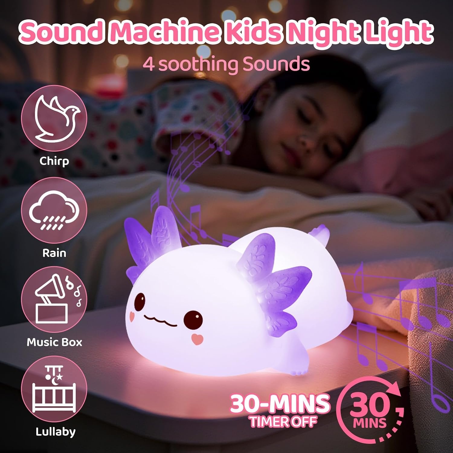 image:imageMewaii Huggwaii Squishy Dinosaur Night Light for Kids BPAFreePurple