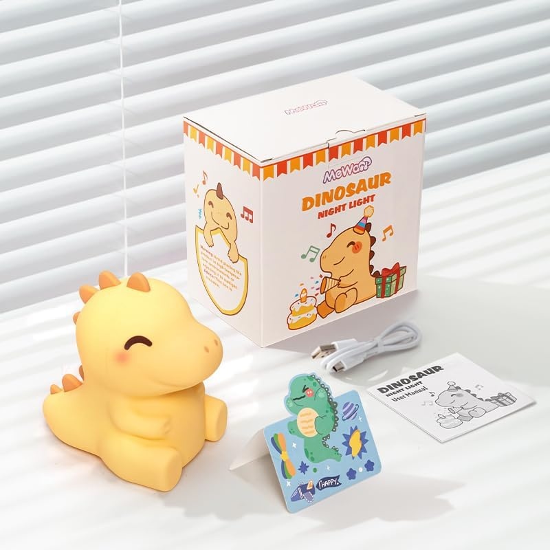 image:imageMewaii Huggwaii Squishy Dinosaur Night Light for Kids BPAFreeYellow