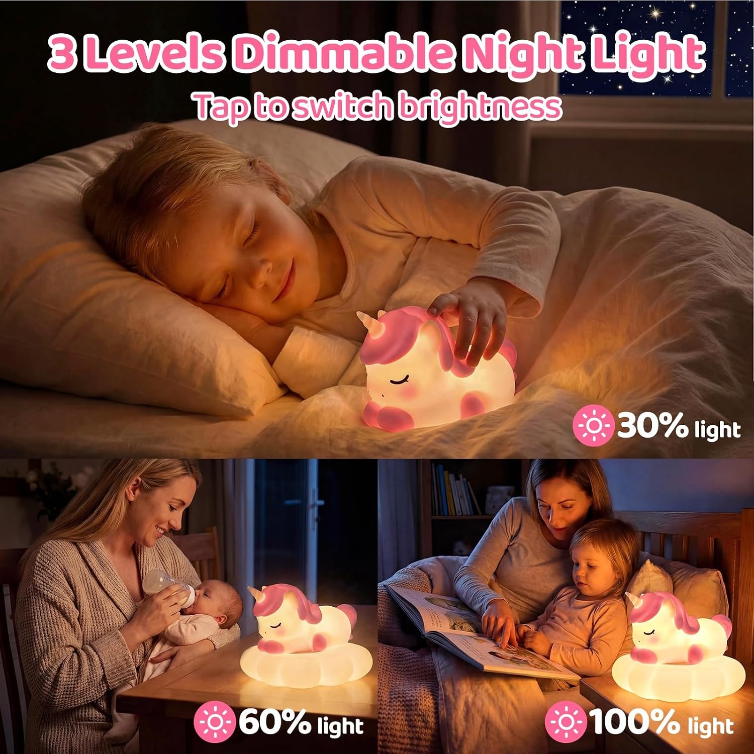 image:imageMewaii Huggwaii Squishy Dinosaur Night Light for Kids BPAFreepink and white