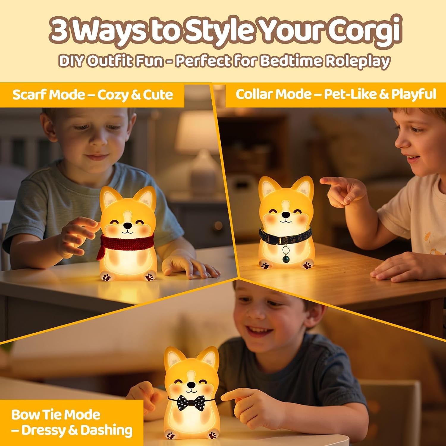 image:imageMewaii Huggwaii Squishy Dinosaur Night Light for Kids BPAFreeyellow and white